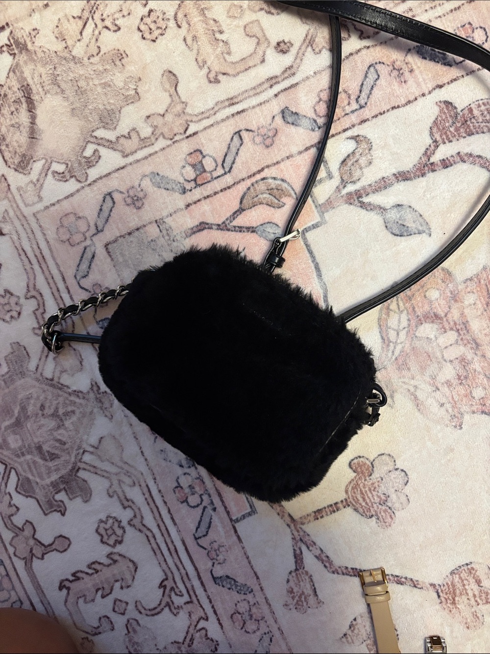 Michael Kors Black Faux Fur Crossbody Bag - Women